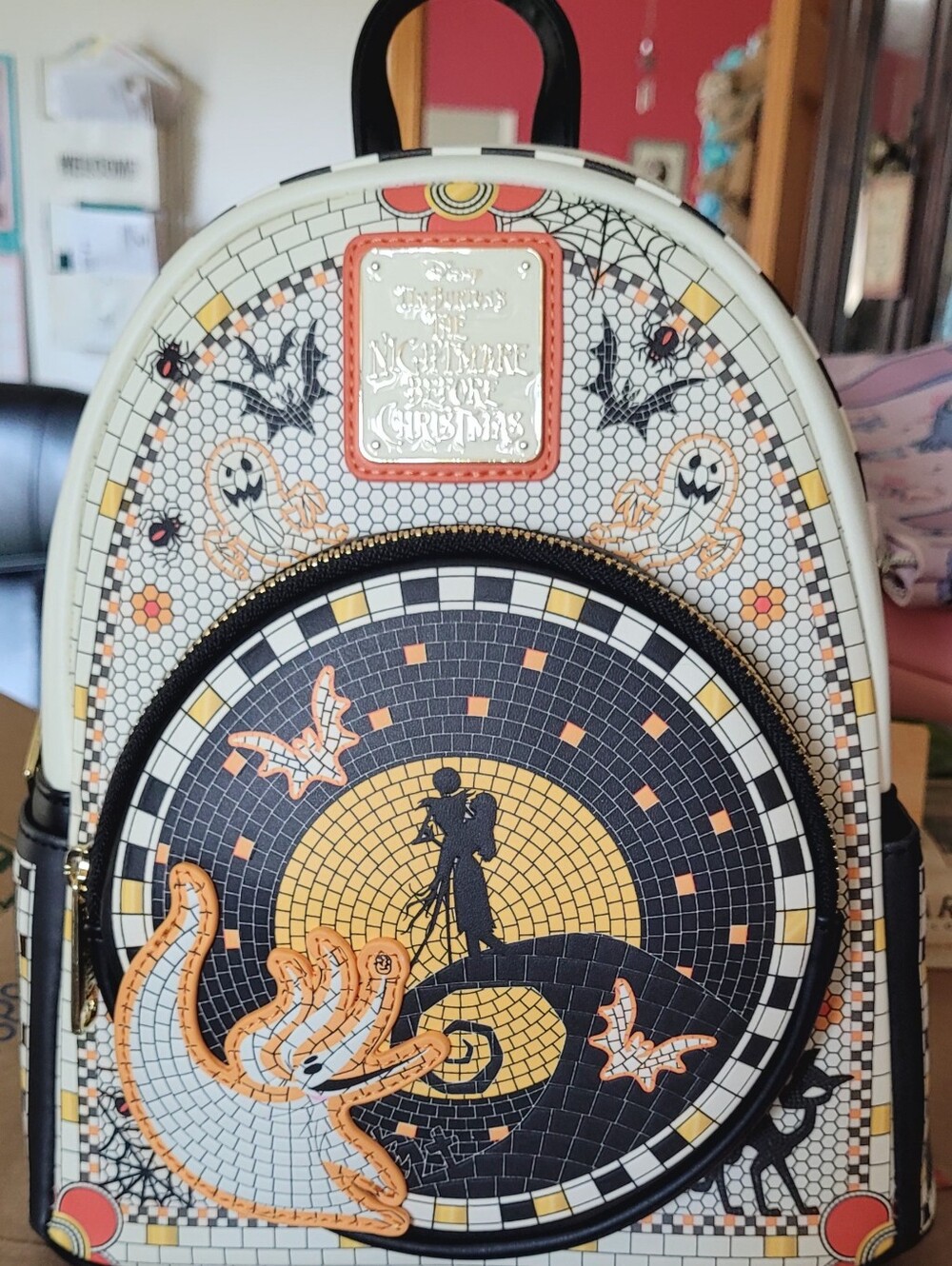 Loungefly Disney The Nightmare Before Christmas Mosaic Mini Backpack